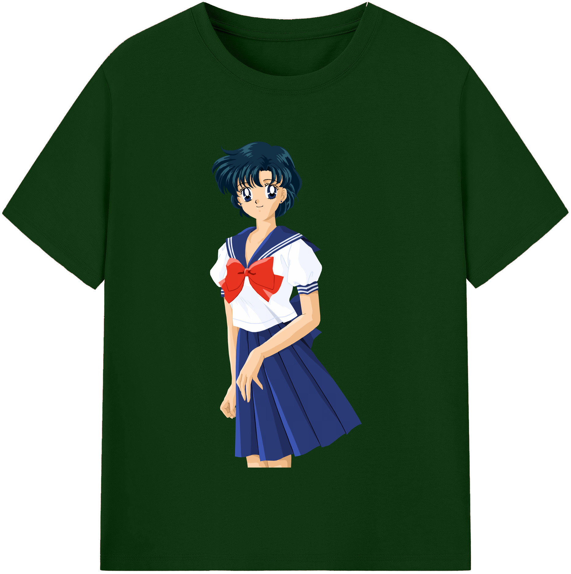 （画像用） 美少女戦士セーラームーン 水野 亜美 みずの あみ Sailor Moon Mizuno Ami 綿100％半袖Tシャツ（フロントプリント）